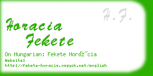 horacia fekete business card